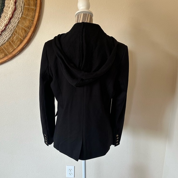 Evereve Blazer Black Removable Striped Insert With Hood Woman's M - Picture 9 of 12
